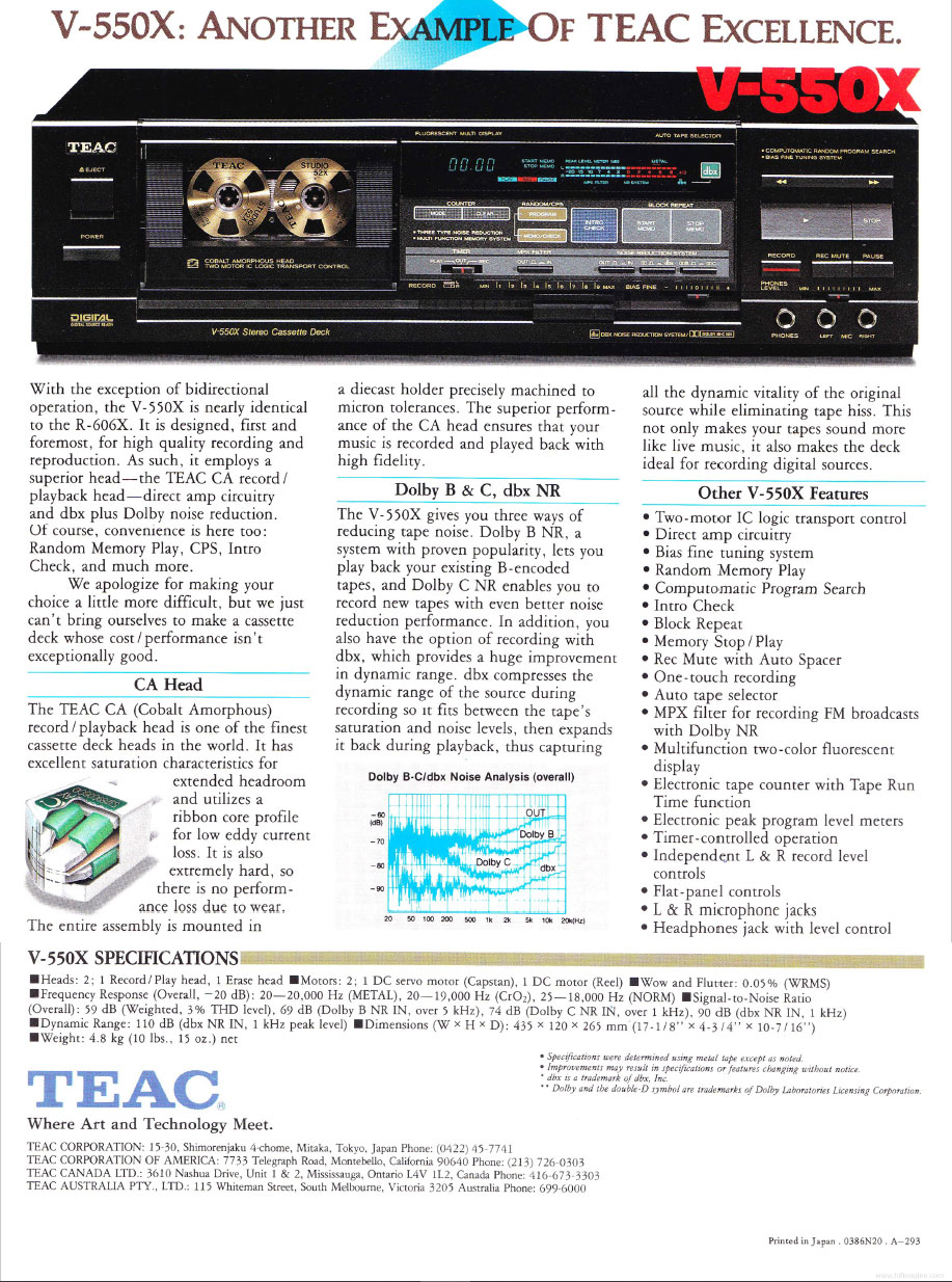 TEAC V-550X Cassette Deck picture 4